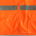 Veste de sécurité en tissu solide à fermeture à glissière multiple avec bande réfléchissante ANSI 107
